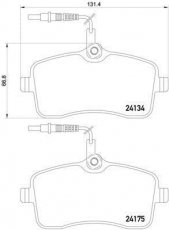 Купить P 61 109 Brembo Тормозные колодки передние Пежо 407 (1.6, 1.7, 2.0) с датчиком износа