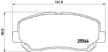 Купить P 49 045 Brembo Тормозные колодки передние СХ-5 (2.0, 2.2, 2.5) с интегрированным контактом датчика износа