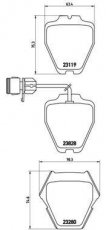 Купить P 85 054 Brembo Тормозные колодки передние Ауди А8 (2.5, 2.8, 3.3, 3.7, 4.2) с датчиком износа