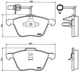 Купить P 85 061 Brembo Тормозные колодки передние Транспортер Т4 (1.9, 2.0, 2.4, 2.5, 2.8) с датчиком износа