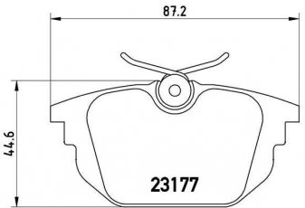 Купити P 23 026 Brembo Гальмівні колодки задні Marea (2.0, 2.4) без датчика зносу