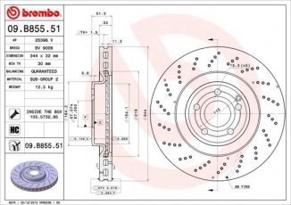 Купить 09.B855.51 Brembo Тормозные диски CL-Class CLS (3.0, 3.5)