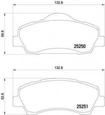 Купить P 61 113 Brembo Тормозные колодки передние Peugeot 308 (1.2, 1.6, 2.0) без датчика износа