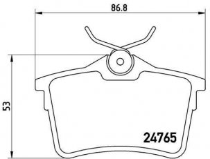 Купити P 61 084 Brembo Гальмівні колодки задні Peugeot 308 (1.4, 1.6, 2.0) без датчика зносу