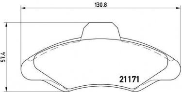Купить P 24 029 Brembo Тормозные колодки передние Escort (5, 6, 7) (1.3, 1.4, 1.6, 1.8) без датчика износа