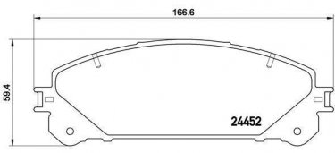 Купить P 83 145 Brembo Тормозные колодки передние Lexus RX (200, 270, 300, 350, 450) (2.0, 2.7, 3.5) без датчика износа