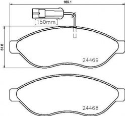 Купити P 23 143 Brembo Гальмівні колодки передні Boxer (2.0, 2.2, 3.0) с интегрированным контактом датчика износа