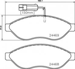Купити P 23 144 Brembo Гальмівні колодки передні Boxer (2.0, 2.2, 3.0) с интегрированным контактом датчика износа