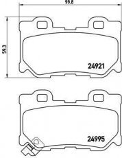 Купить P 56 095 Brembo Тормозные колодки задние Infiniti QX (3.7 AWD, 30d AWD, 50 AWD) с звуковым предупреждением износа