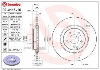 Купить 09.A448.10 Brembo Тормозные диски CL-Class CLC (3.0, 3.5)