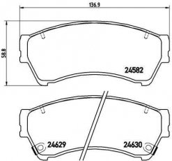 Купити P 49 039 Brembo Гальмівні колодки  Mazda с звуковым предупреждением износа