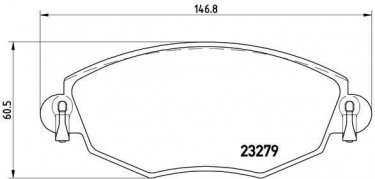 Купити P 24 060 Brembo Гальмівні колодки передні Mondeo 3 (1.8, 2.0, 2.2, 2.5, 3.0) без датчика зносу