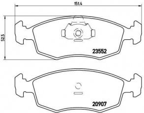 Купить P 23 079 Brembo Тормозные колодки передние Альбеа 1.3 JTD без датчика износа