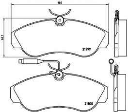 Купить P 23 069 Brembo Тормозные колодки передние Ducato (1.9, 2.0, 2.5, 2.8) с датчиком износа