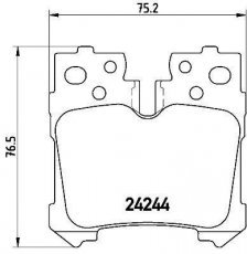 Купить P 83 076 Brembo Тормозные колодки задние Lexus LS (460, 460 AWD, 600h) подготовлено для датчика износа колодок