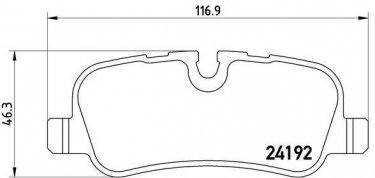 Купить P 44 013 Brembo Тормозные колодки задние Дискавери (2.7, 3.0, 4.0, 4.4, 5.0) подготовлено для датчика износа колодок