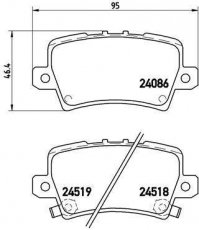 Купить P 28 038 Brembo Тормозные колодки задние Civic (1.3, 1.6, 1.8, 2.0, 2.2) с звуковым предупреждением износа