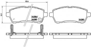 Купити P 16 013 Brembo Гальмівні колодки передні Mazda 2 (1.3, 1.4, 1.5, 1.6) с звуковым предупреждением износа