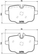 Купить P 06 061 Brembo Тормозные колодки задние 6-series (F06, F12, F13) (3.0, 4.4) подготовлено для датчика износа колодок