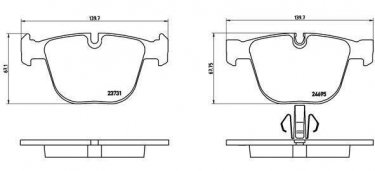 Купить P 06 053 Brembo Тормозные колодки задние БМВ Ф10 (2.0, 3.0, 4.4) подготовлено для датчика износа колодок