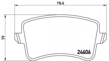 Купить P 85 099 Brembo Тормозные колодки задние Audi A4 B8 (1.8, 2.0, 2.7, 3.0, 3.2) без датчика износа