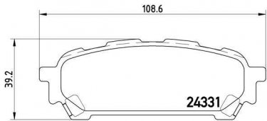 Купить P 78 014 Brembo Тормозные колодки задние Forester (2.0 S Turbo, 2.5, 2.5 XT) с звуковым предупреждением износа
