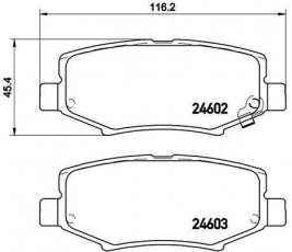 Купити P 18 024 Brembo Гальмівні колодки задні Wrangler (2.8, 3.6, 3.8) с звуковым предупреждением износа