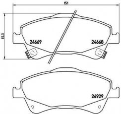 Купити P 83 109 Brembo Гальмівні колодки передні Avensis T27 (1.6, 1.8, 2.0) с звуковым предупреждением износа