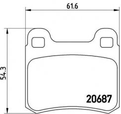 Купити P 50 007 Brembo Гальмівні колодки задні Mercedes 190 W201 (1.8, 2.0, 2.3, 2.5, 2.6) без датчика зносу