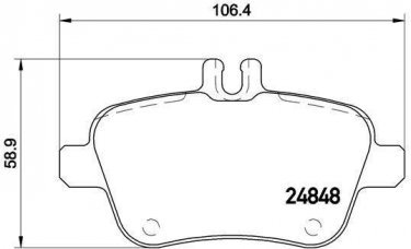 Купить P 50 091 Brembo Тормозные колодки задние CL-Class CLA (1.5, 1.6, 1.8, 2.0, 2.1) подготовлено для датчика износа колодок