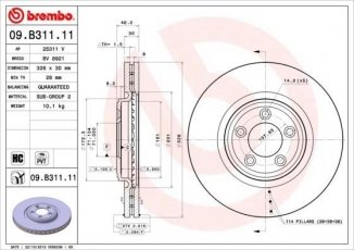 Тормозной диск 09.B311.11 Brembo фото 1