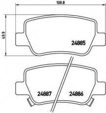 Купити P 83 112 Brembo Гальмівні колодки задні Avensis T27 (1.6, 1.8, 2.0, 2.2) с звуковым предупреждением износа