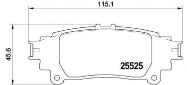Купить P 83 132 Brembo Тормозные колодки задние Lexus IS (2.0, 2.5, 3.5) без датчика износа