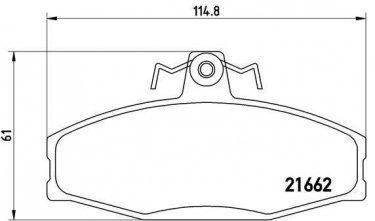 Купить P 85 022 Brembo Тормозные колодки передние Кадди (1.6, 1.9 D) без датчика износа