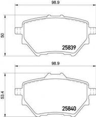 Купити P 61 122 Brembo Гальмівні колодки задні Citroen C4 (1.2, 1.6, 2.0) без датчика зносу