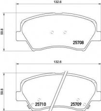 Купить P 30 073 Brembo Тормозные колодки передние Hyundai i30 (1.4, 1.6) с звуковым предупреждением износа