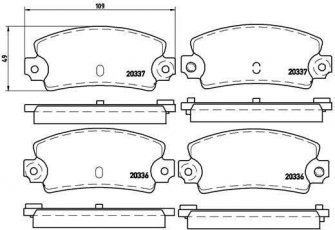 Купить P 68 002 Brembo Тормозные колодки задние Espace (1, 2) (2.0, 2.1, 2.2, 2.8) с звуковым предупреждением износа