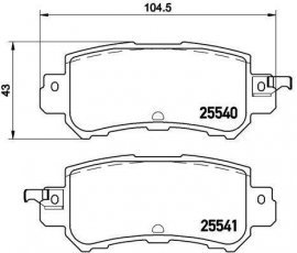Купити P 49 047 Brembo Гальмівні колодки задні CX-5 (2.0, 2.2, 2.5) с звуковым предупреждением износа
