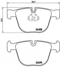 Купить P 06 050 Brembo Тормозные колодки задние BMW X5 (E70, F15) 4.4 подготовлено для датчика износа колодок