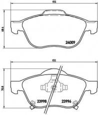 Купити P 83 043 Brembo Гальмівні колодки передні Avensis T22 (1.6, 1.8, 2.0, 2.4) с звуковым предупреждением износа