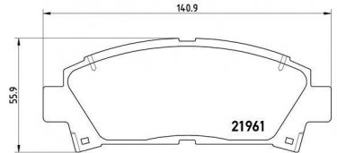 Купити P 83 028 Brembo Гальмівні колодки передні Avensis T22 (1.6, 1.8, 2.0) без датчика зносу
