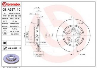 Тормозной диск 09.A597.11 Brembo фото 1