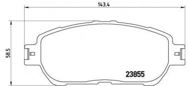 Купити P 83 105 Brembo Гальмівні колодки передні Lexus ES (3.0, 3.3) без датчика зносу