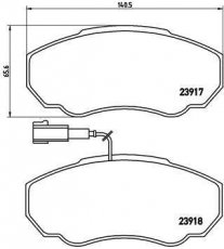 Купить P 23 091 Brembo Тормозные колодки передние Ducato 244 (1.9, 2.0, 2.3, 2.5, 2.8) с датчиком износа