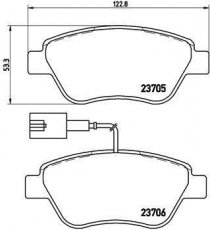 Купить P 23 141 Brembo Тормозные колодки передние Linea (1.3 D Multijet, 1.4) с датчиком износа
