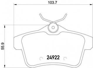 Купить P 61 114 Brembo Тормозные колодки задние Citroen C4 (1.2, 1.4, 1.6, 2.0) без датчика износа