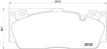 Купити P 06 079 Brembo Гальмівні колодки передні БМВ Ф10 (Ф07, Ф10, Ф11, Ф18) M5 подготовлено для датчика износа колодок