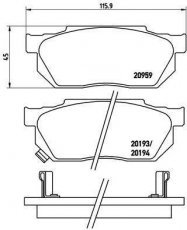 Купить P 28 008 Brembo Тормозные колодки передние Civic (1.2, 1.3, 1.4, 1.5) с звуковым предупреждением износа