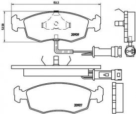 Купити P 24 007 Brembo Гальмівні колодки передні Escort (4, 5, 6, 7) (1.6, 1.8, 2.0) з датчиком зносу