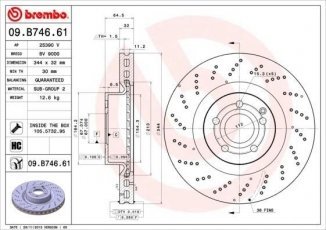 Тормозной диск 09.B746.61 Brembo фото 1